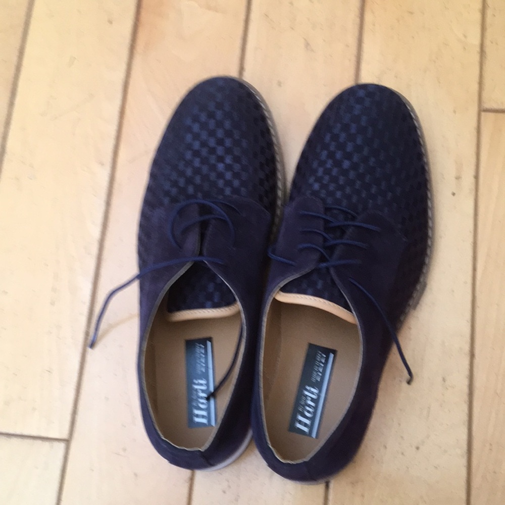 Fancy blue dress shoes for a boy